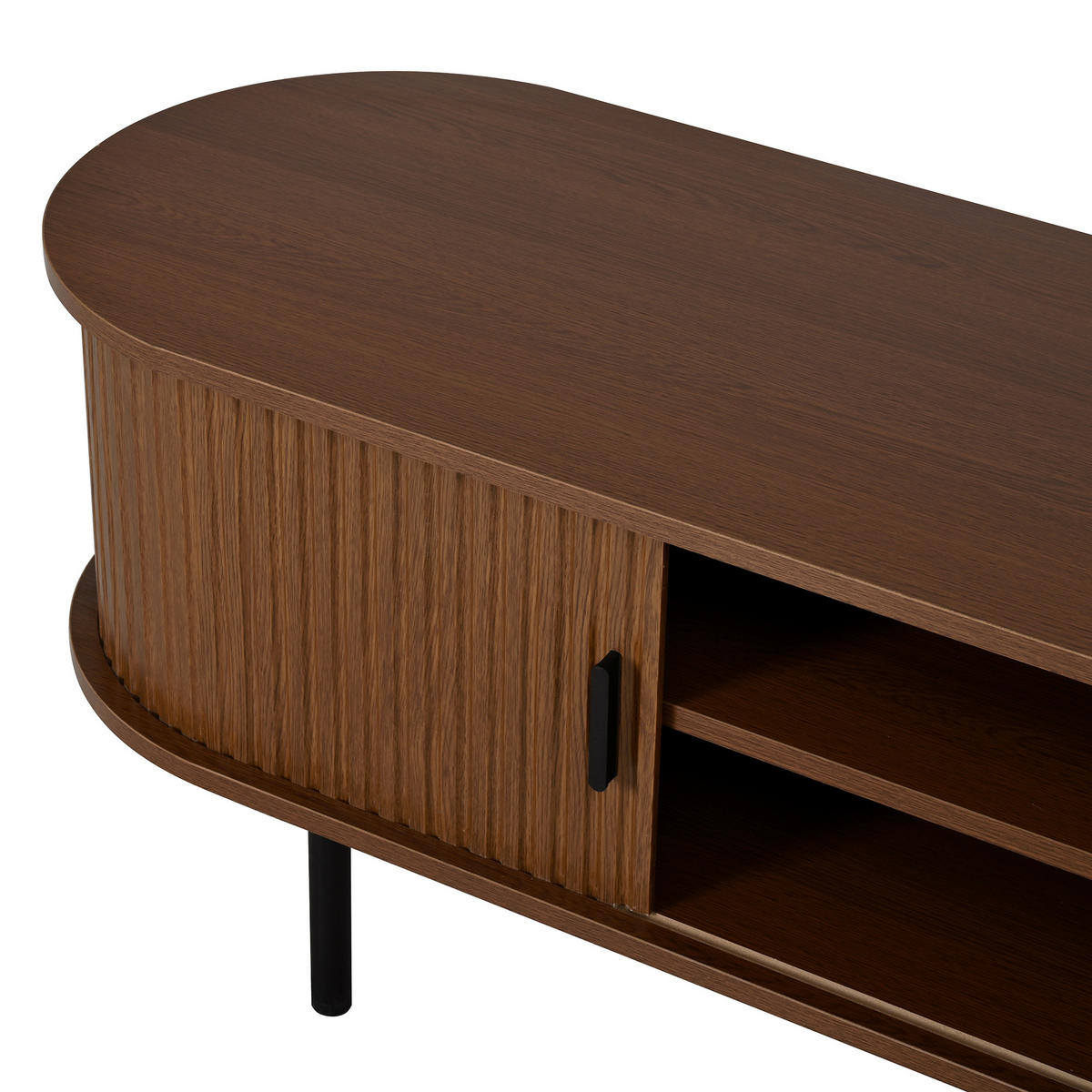 TV SKŘÍŇ v ořechové barvě TV skříňka s posuvnými dvířky a organizérem kabelů, B170/T40/H46cm - hnědá, kov/kompozitní dřevo (170/46/40cm) - STILVORA