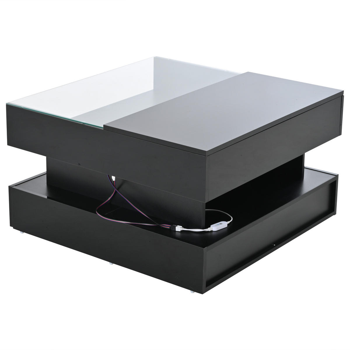 COUCHTISCH Schwarz - Schwarz, Holzwerkstoff (80/80/45cm)