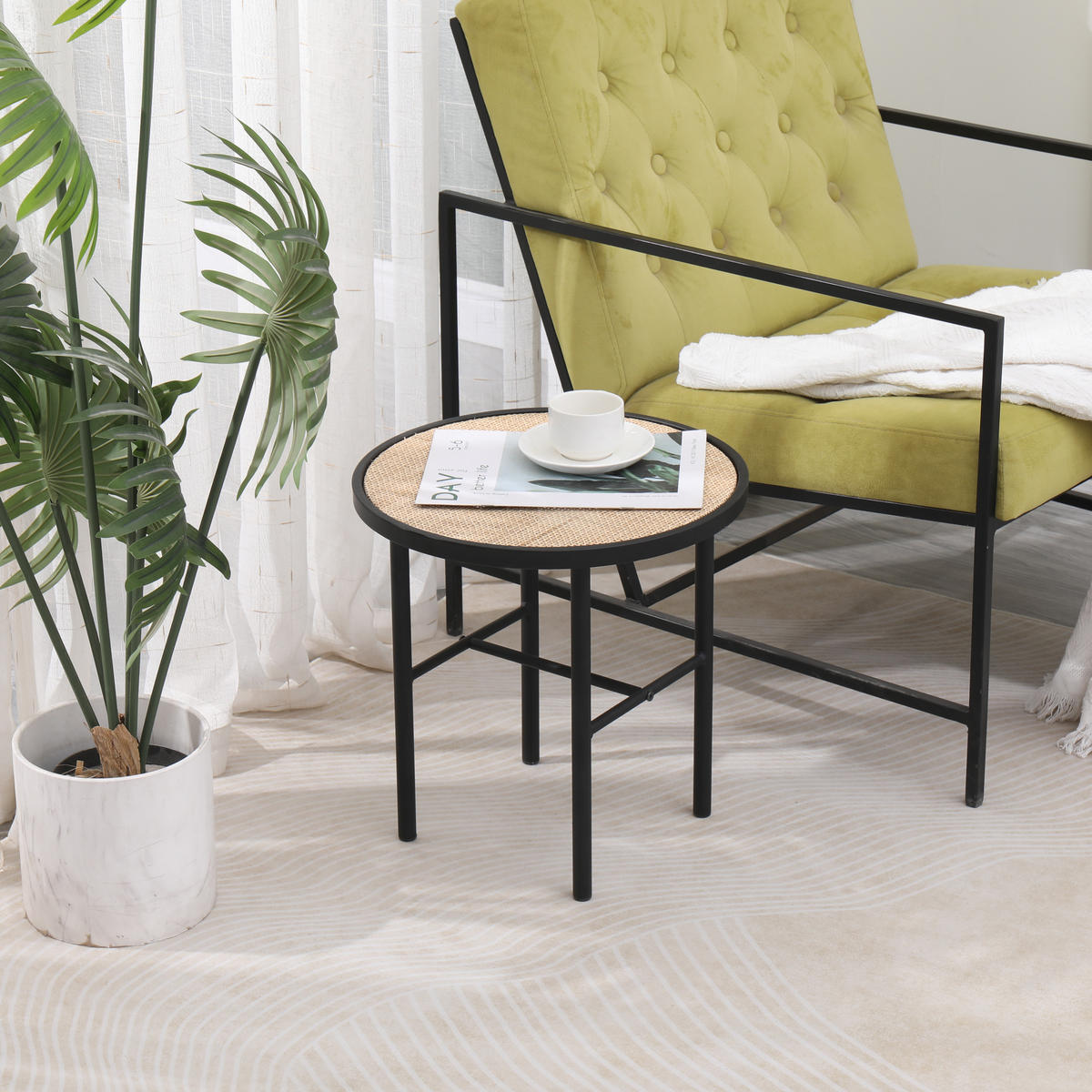 BEISTELLTISCH Rund Schwarz 40 x 40 x 40 cm - Schwarz, Holz (40/40/40cm) - Nordlys