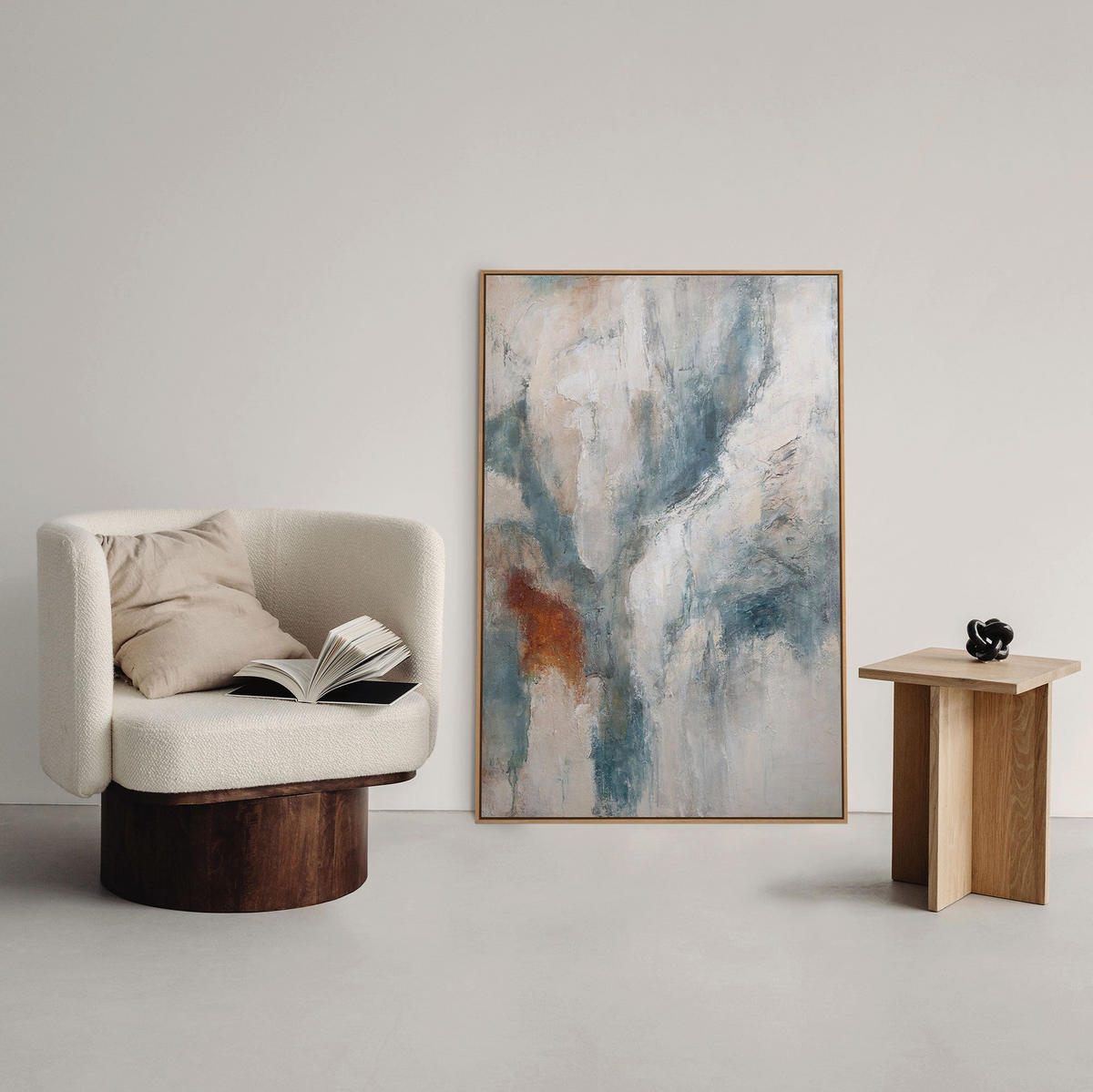 GEMÄLDE Warme Flüstern Schattenfugenrahmen Beige 120x80 cm - Beige, Holz (120/80cm) - YS-art gallery