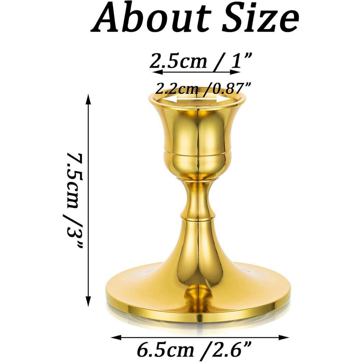 KERZENSTÄNDER 4er Set Gold Metall 7,5 cm - Goldfarben, Metall (6.5/7.5/6.5cm)