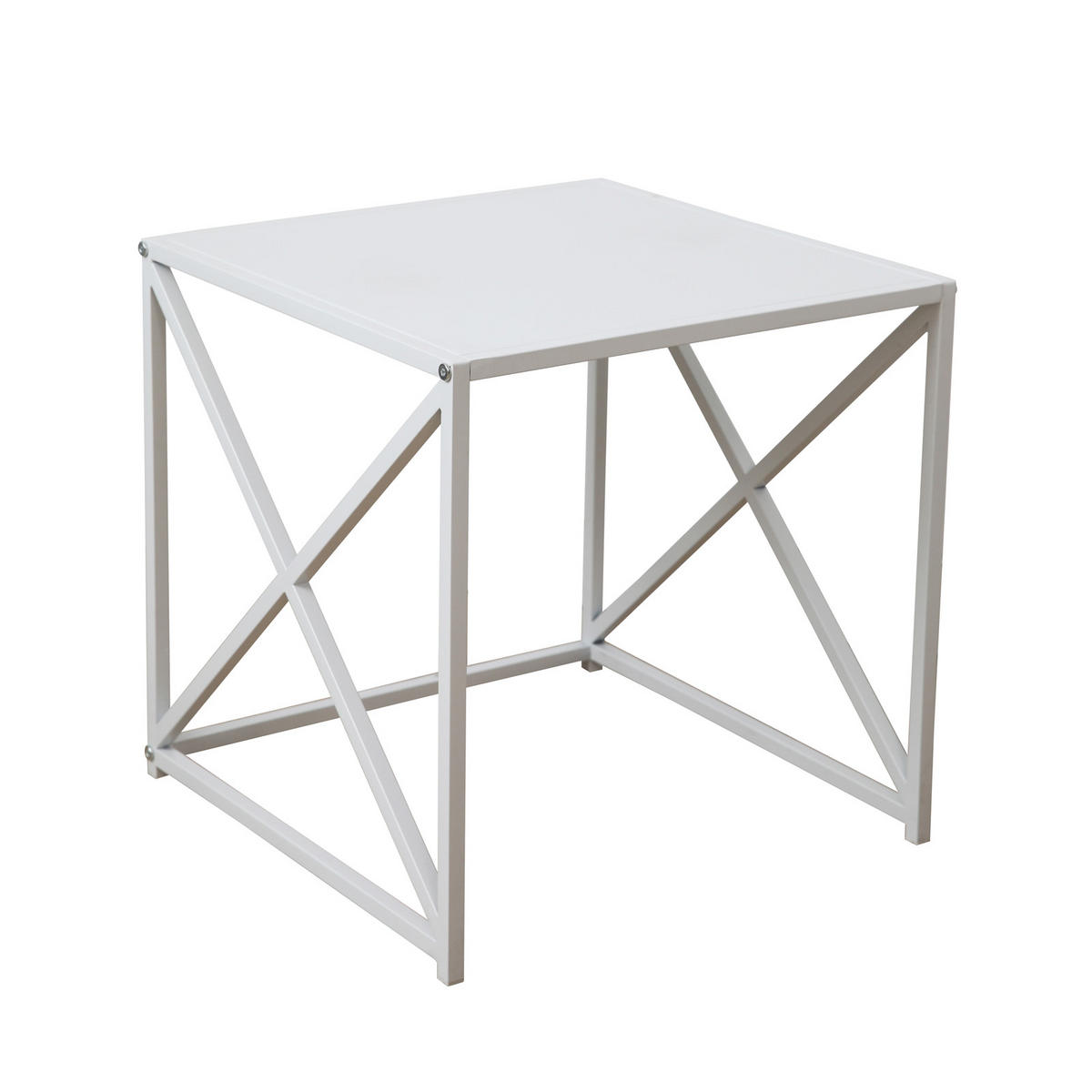 BEISTELLTISCH GEMO 2er Set Weiß - Weiß, Metall (40/40/40cm) - SVITA