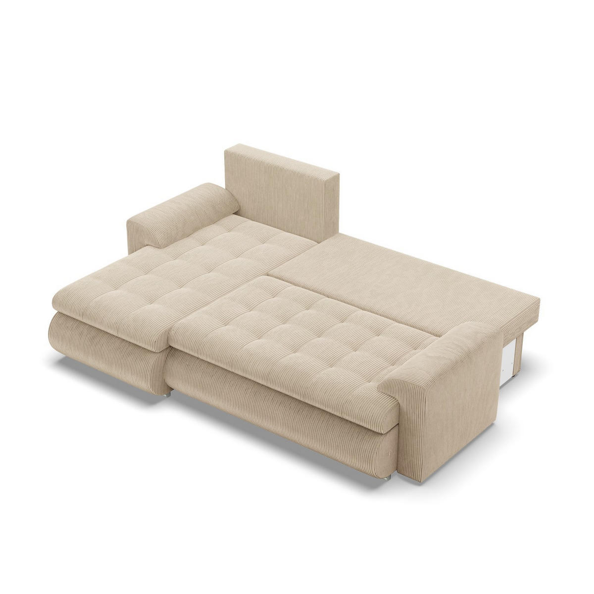 ECKSOFA LINKS MIT SCHLAFFUNKTION FORESTA, Cord - Beige - Beige, Textil (230/159cm) - Mebligo