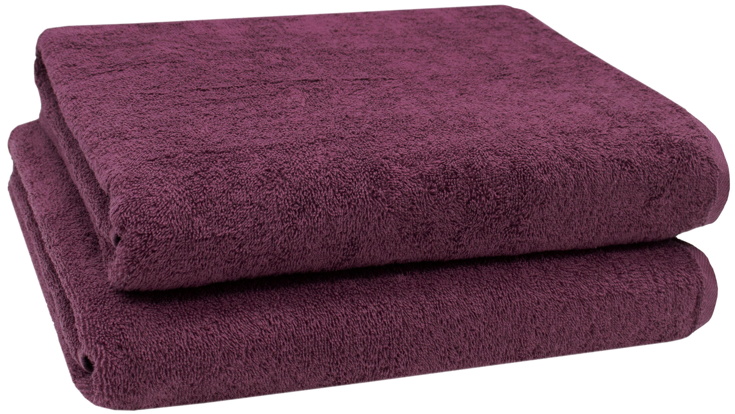 BADETUCH, 2er-Set, 100x150 cm, 100% Baumwolle, Rot - Brombeere, Textil (100/150cm) - Zollner