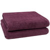 BADETUCH, 2er-Set, 100x150 cm, 100% Baumwolle, Rot - Brombeere, Textil (100/150cm) - Zollner