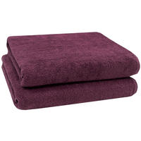 BADETUCH, 2er-Set, 100x150 cm, 100% Baumwolle, Rot - Brombeere, Textil (100/150cm) - Zollner