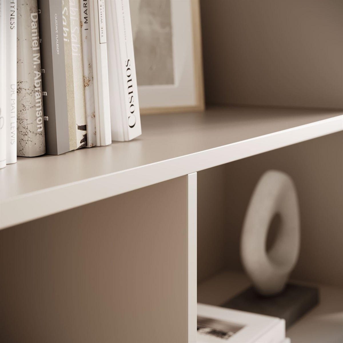 BÜCHERREGAL OLIVIO RG108 Kaschmir zweitürig - Kaschmir, Holzwerkstoff (108/121/39cm) - Lookway