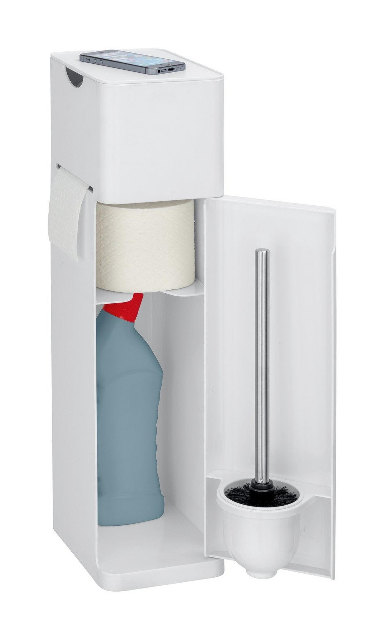 TOILETTENPAPIER- und Toilettenbürstenhalter Imon 20/15/58 cm - Weiß, Kunststoff (15/58/20cm) - Wenko