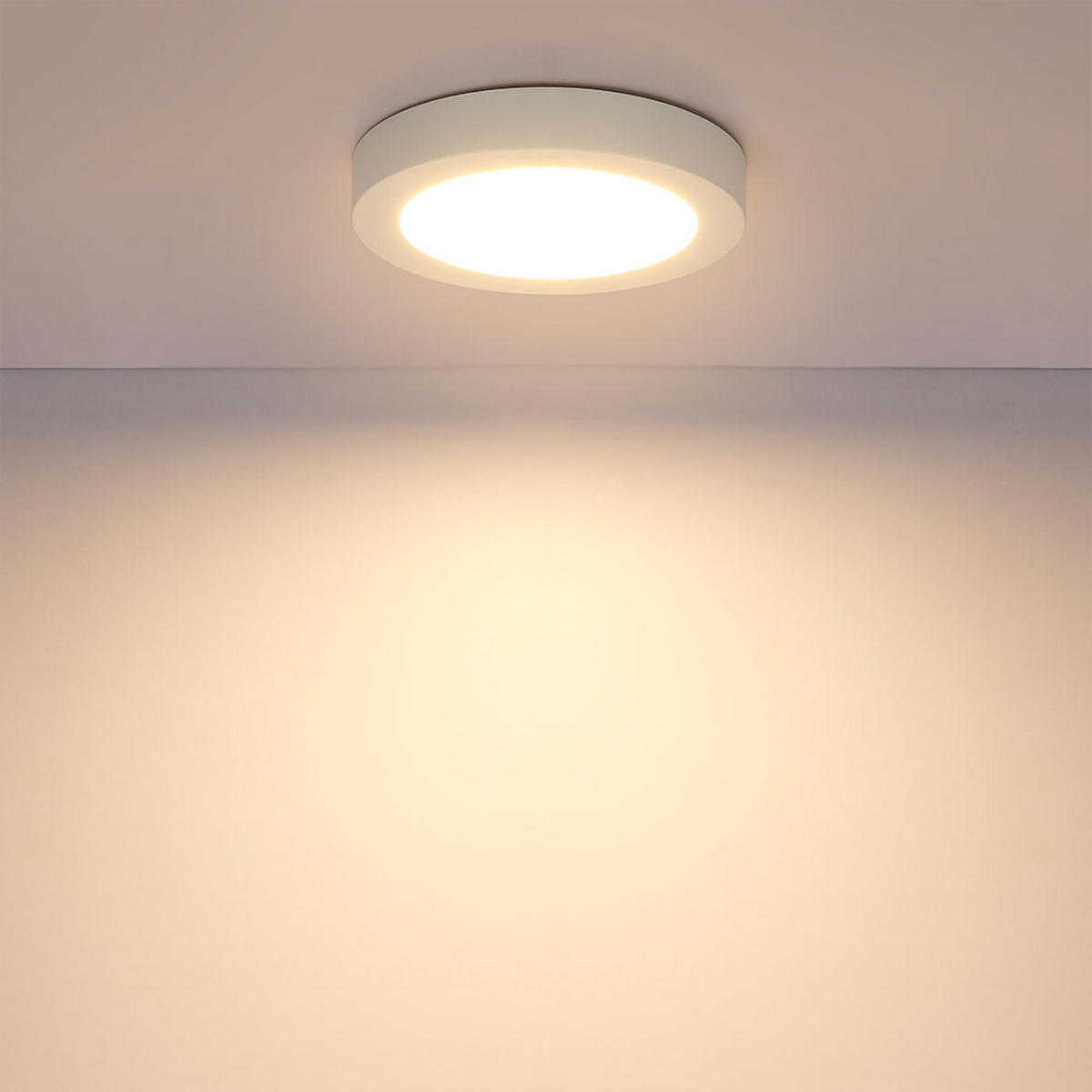 LED PANEL PAULA Weiß Kunststoff - Weiß, Kunststoff (22.6/22.6/3.5cm)