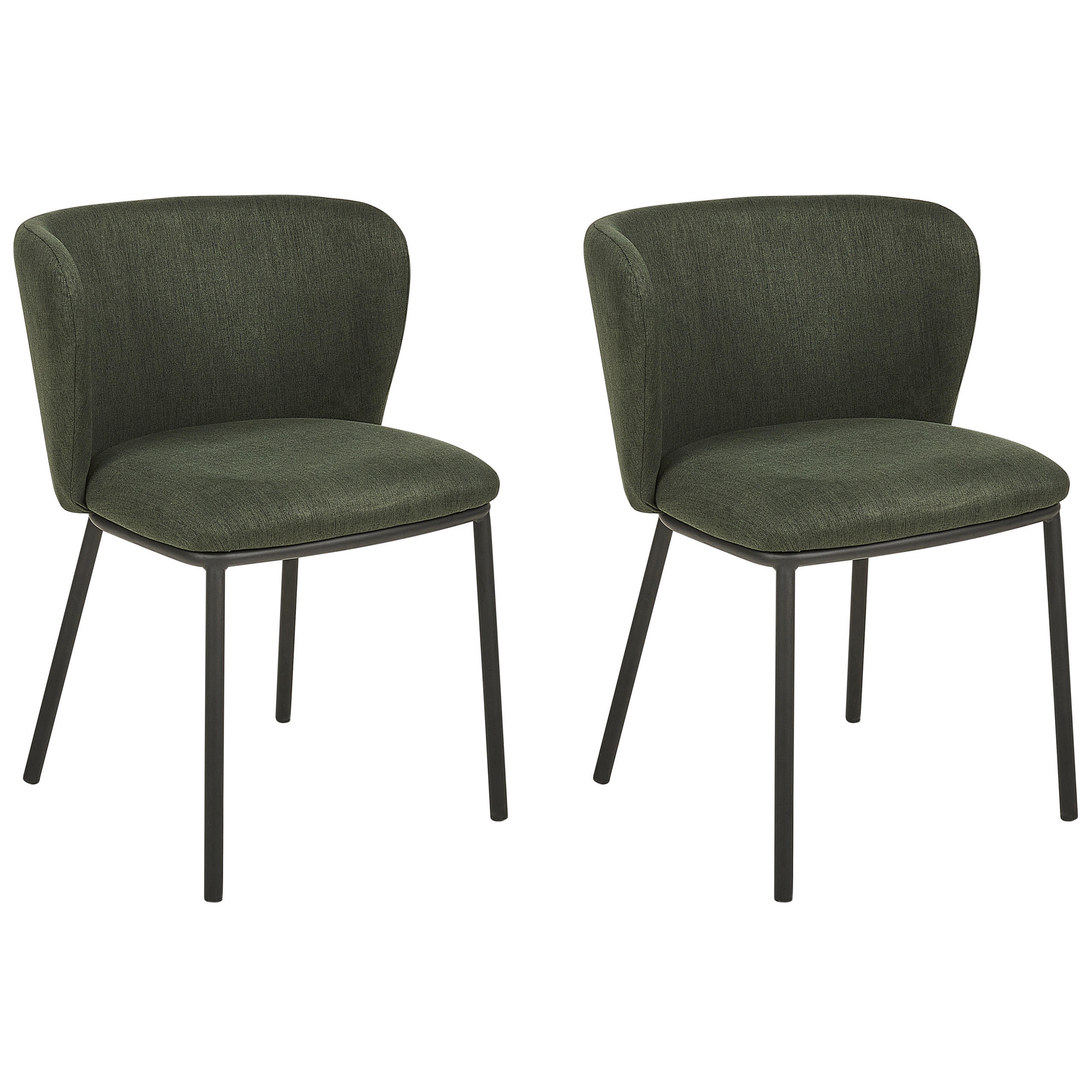 ESSZIMMERSTUHL 2er-Set Polsterbezug Grün Mina - Grün, Textil/Metall (45/75/52cm) - Beliani