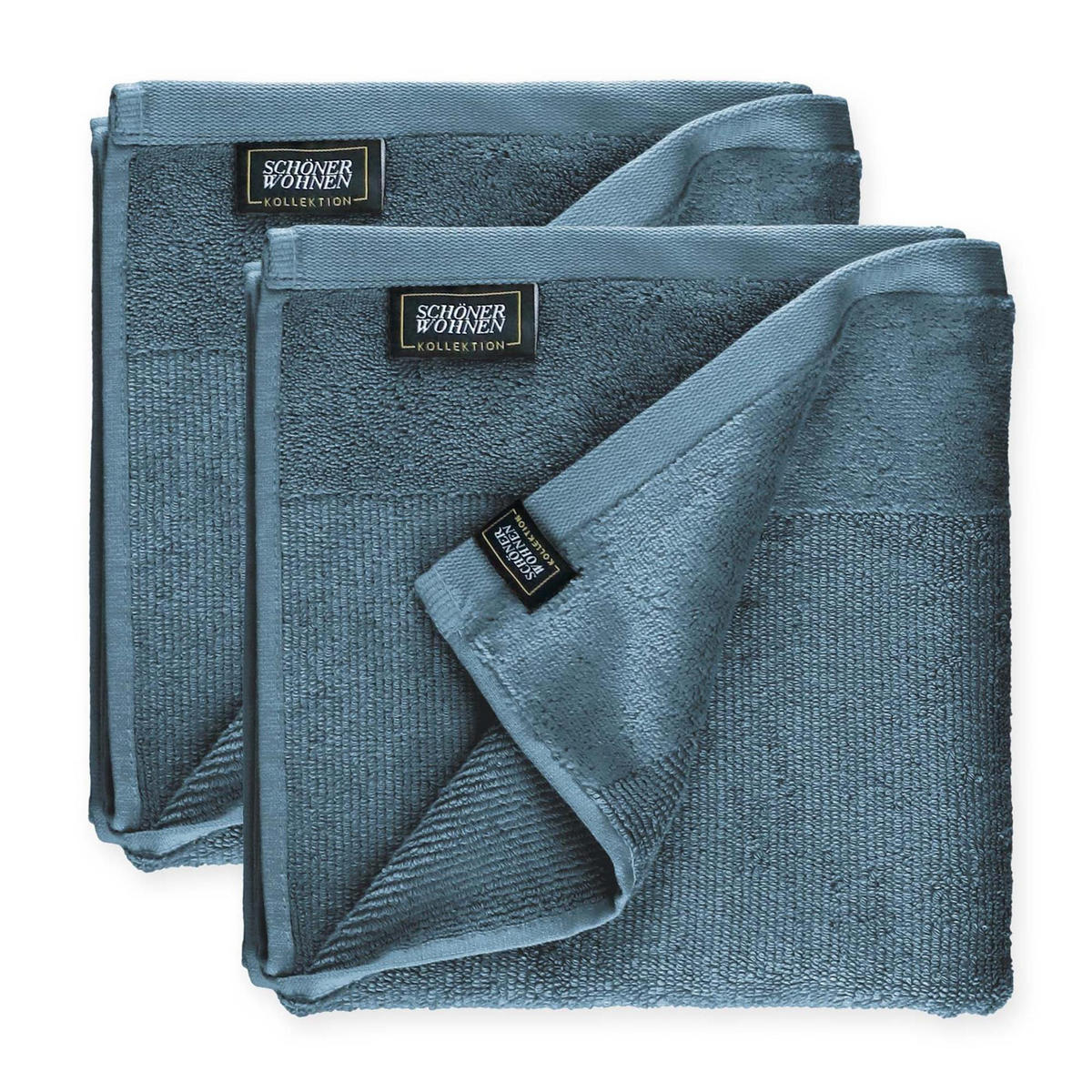 HANDTUCH AUS 100 % BAUMWOLLE SENSE 2ER SET - Blau, Textil (50/100cm) - Schöner Wohnen