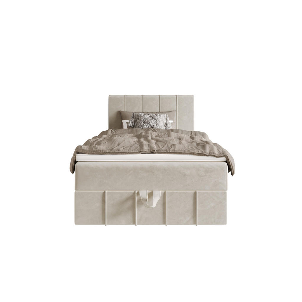Thumbnail - Bedante Boxbett, Creme, Textil, Höhe ca. 19 cm, 100x200 cm, Oeko-Tex® Standard 100, Schlafzimmer, Betten, Boxspringbette...