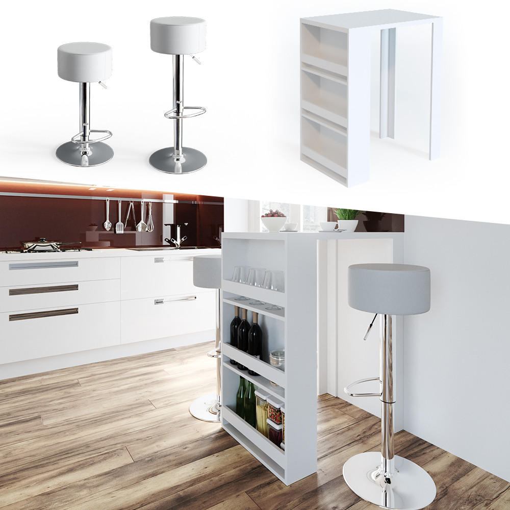 BARTISCH Weiß 57 x 80 cm - Weiß, Holzwerkstoff (57/106/80cm) - Vicco