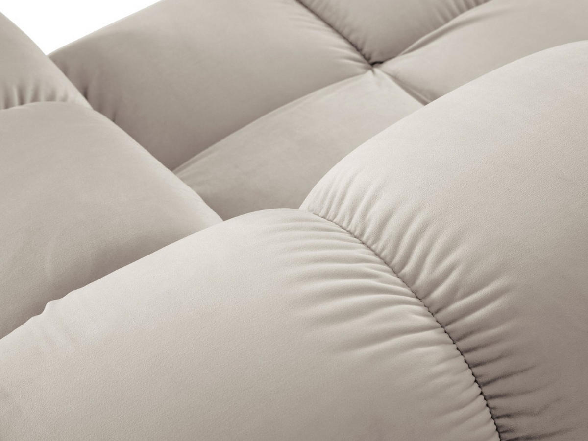 MODULARES-SOFA Bellis aus Samt leichtes beige 2 Sitzplätze - Creme, Textil (94/63/188cm) - Micadoni