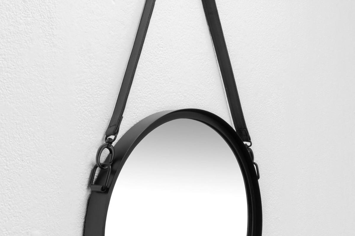 WANDSPIEGEL Schwarz 40/71 cm - Schwarz, Metall (40/70.5/6cm) - KUNSTLOFT