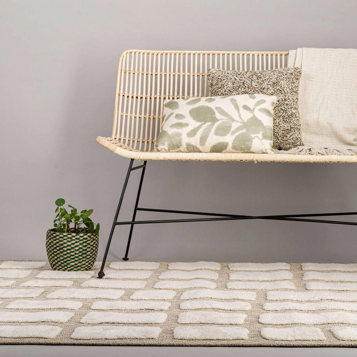 TEPPICH Design beige - Beige, Textil (120/170cm) - AFK Living