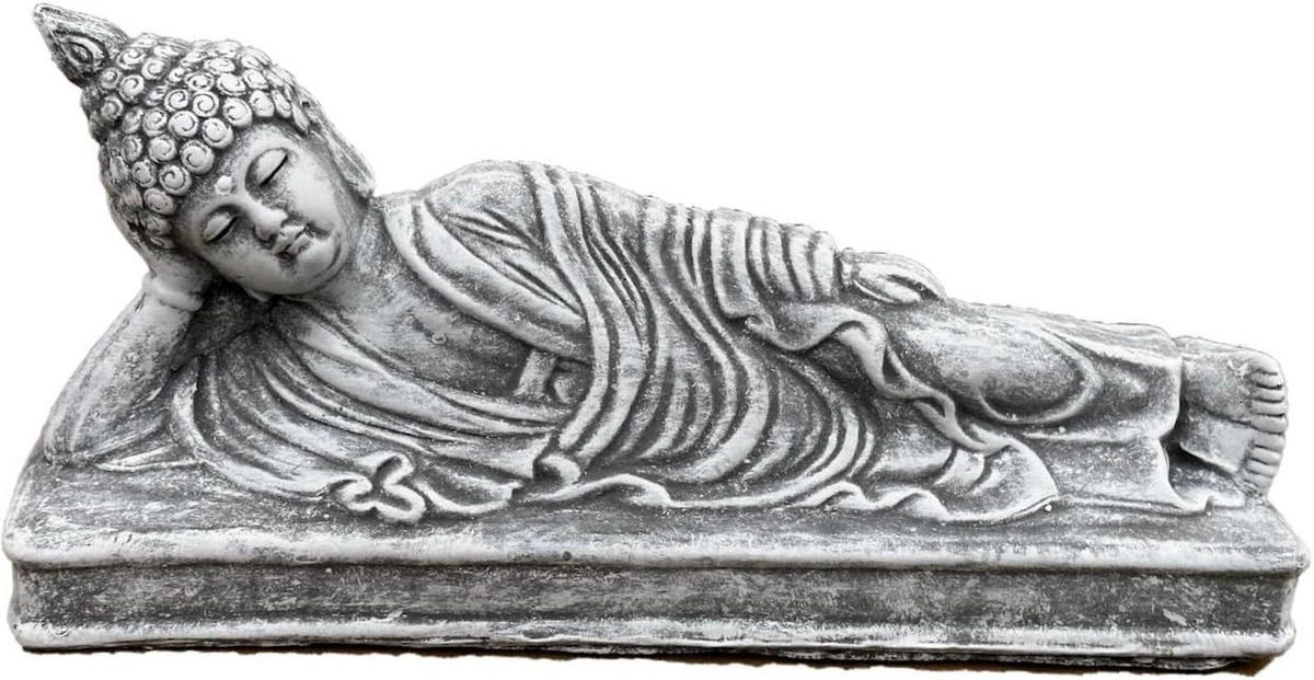STEINFIGUR liegender Shiva frostfest massiv - Grau, Stein (33/15/9cm) - stoneandstyle