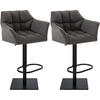 BARHOCKER 2er Set Stoff Titangrau - Graubraun/Schwarz, Textil/Metall (64/88/45cm) - CLP