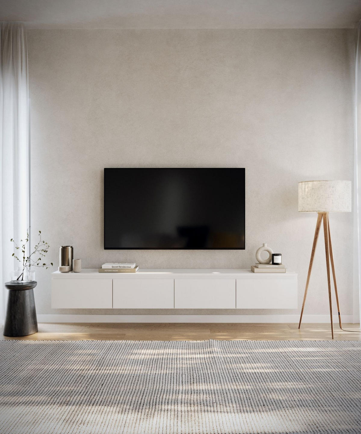 TV-LOWBOARD Bemmi Weiß 200 cm - Weiß, Holzwerkstoff (200/28.4/31.8cm) - Selsey