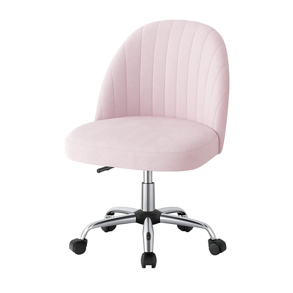 DREHSTUHL Rosa Samt ergonomisch drehbar - Pink, Metall (30/44.5/48.5cm) - Rattrix
