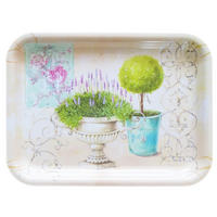TABLETT Garten, rechteckige Melamin Serviertablett 31x23 cm - Grün, Kunststoff (23/2/31cm) - Lashuma