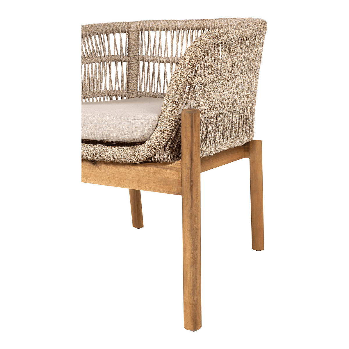 LOUNGESESSEL - 2er-Set - Beige / Braun - Polyester - Stahl - 65 x 71 x 65 cm - Beige/Braun, Holz/Textil (65/71/65cm) - home24