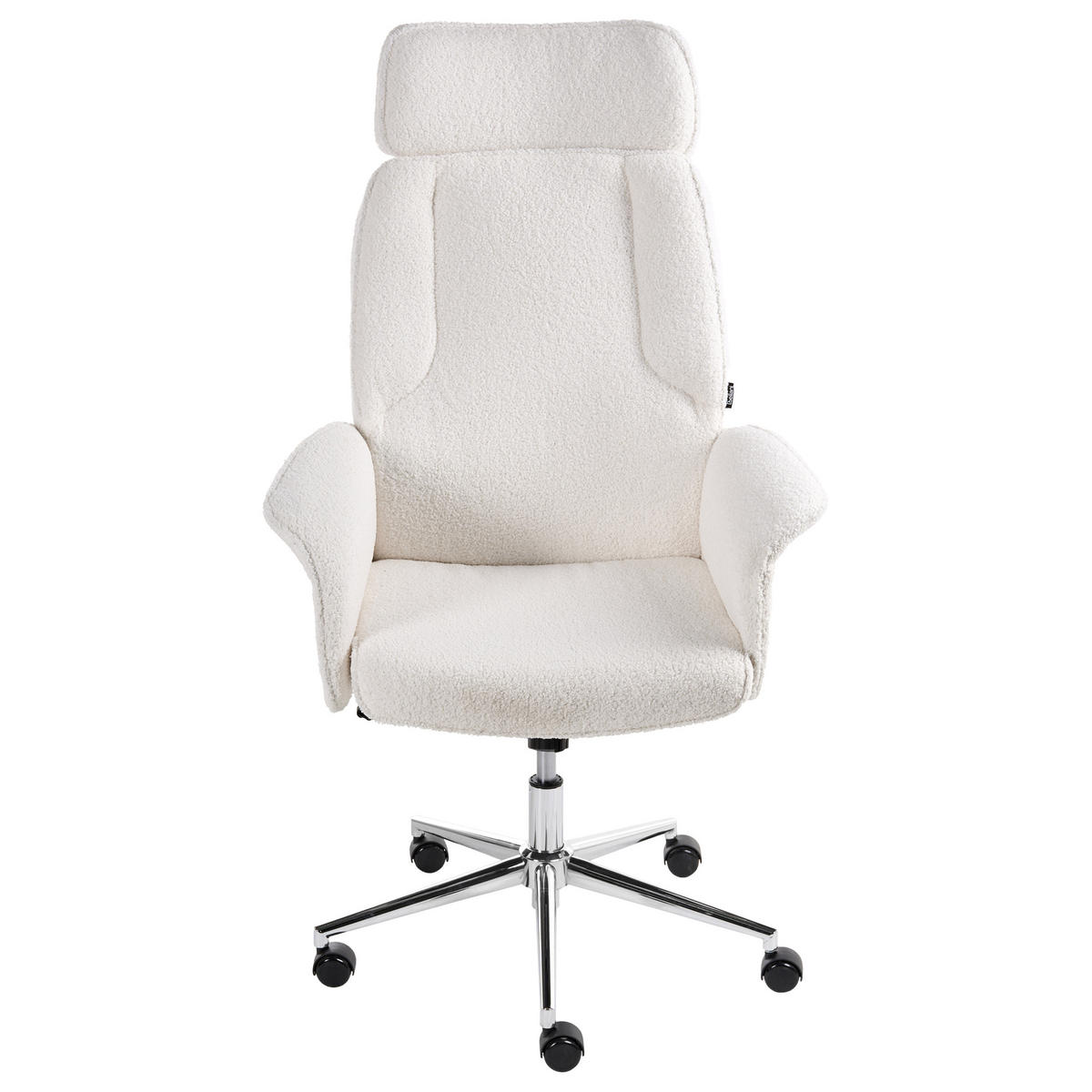 BÜROSTUHL Cremeweiß Pilot - Silberfarben/Weiß, Textil (72/117/72cm) - Beliani