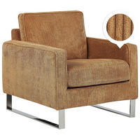 SESSEL Cord Braun Vind - Braun, Textil/Metall (76/82/82cm) - Beliani