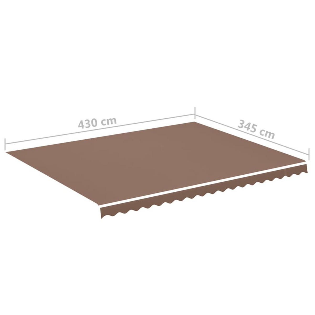 MARKISENSTOFF mit Volant| Braun, für 450x350cm Rahmen | Markisenbespannung Markisentuch - Braun, Textil (430/0.3/345cm) - DELUKE