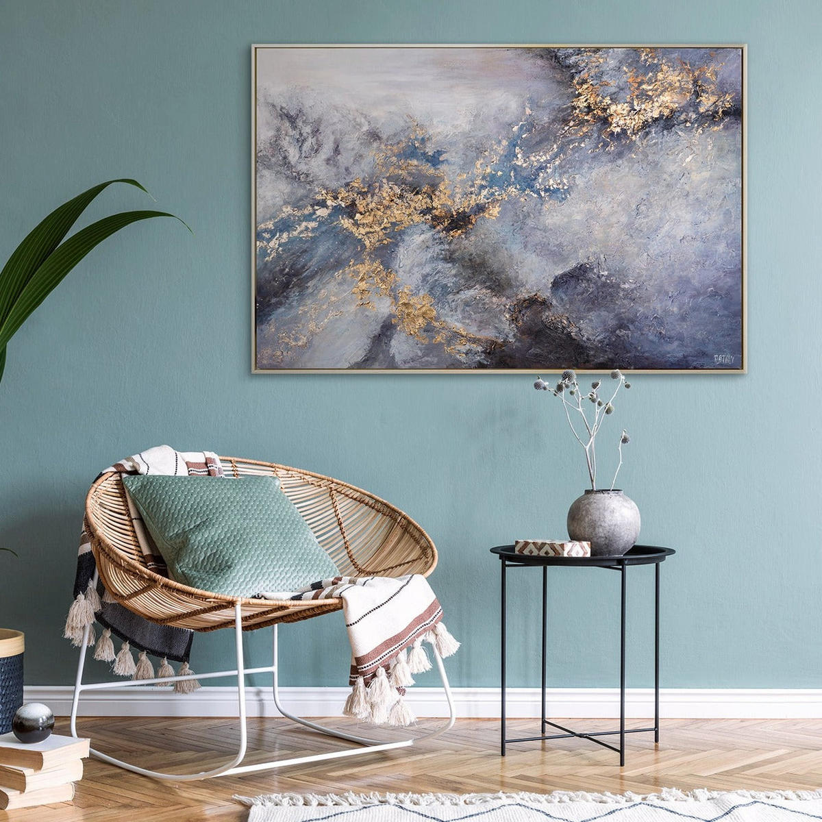GEMÄLDE Renaissance Schattenfugenrahmen Beige 140x100 cm - Beige, Holz (140/100cm) - YS-art gallery