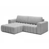 ECKSOFA mit Schlaffunktion und Bettkasten, Velours-Stoff - Schwarz/Grau, Textil (250/175cm) - Eltap