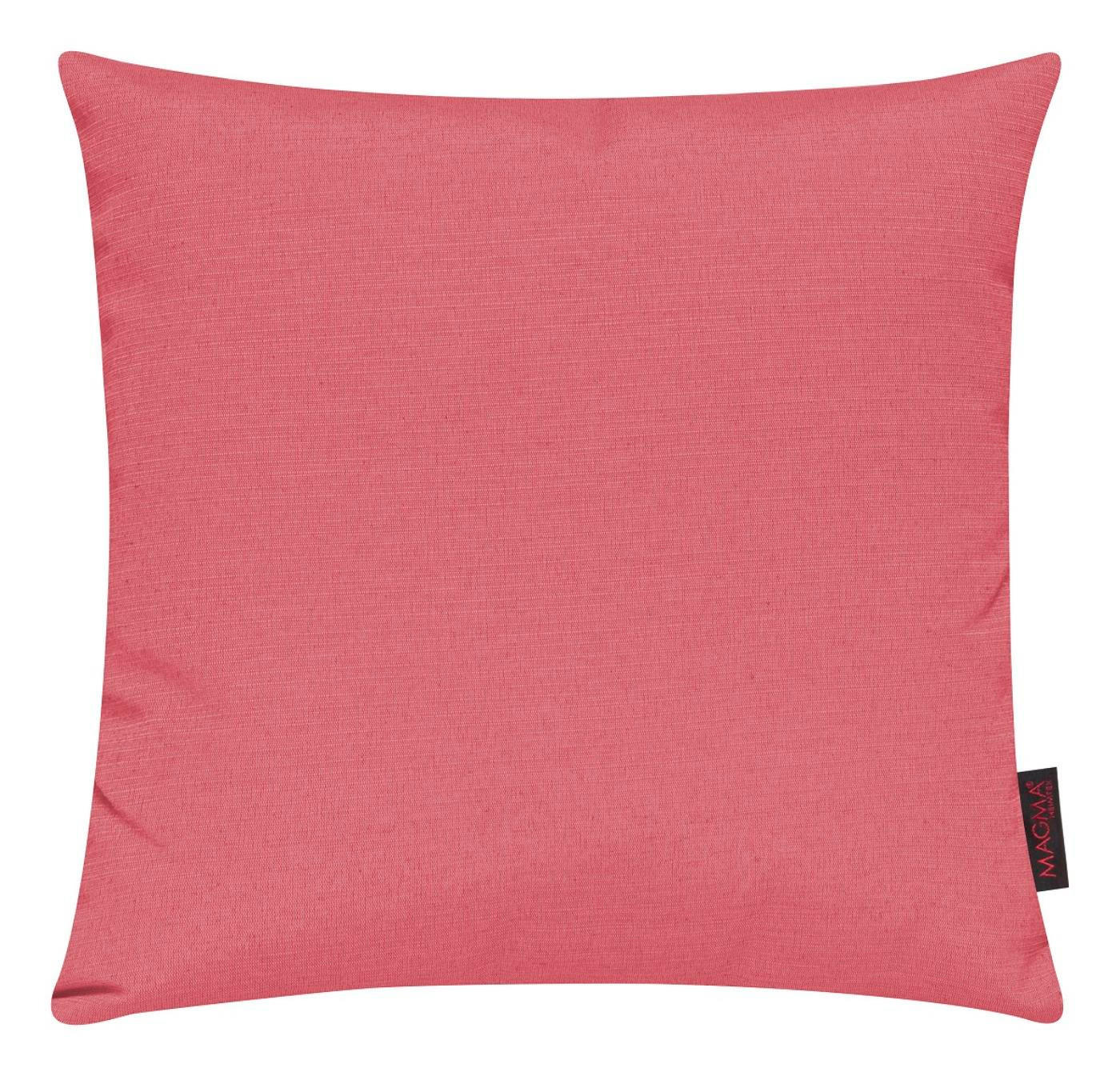 KISSENHÜLLE 2er Set Fino uni 50/50 cm - Hellrot, Textil (50/50cm) - Magma Heimtexx