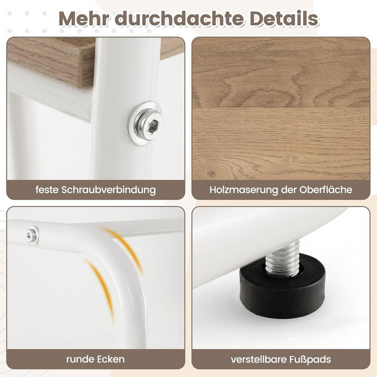 KLEIDERSTÄNDER aus Metall natur - Naturfarben, Metall (99.5/151/40cm) - COSTWAY