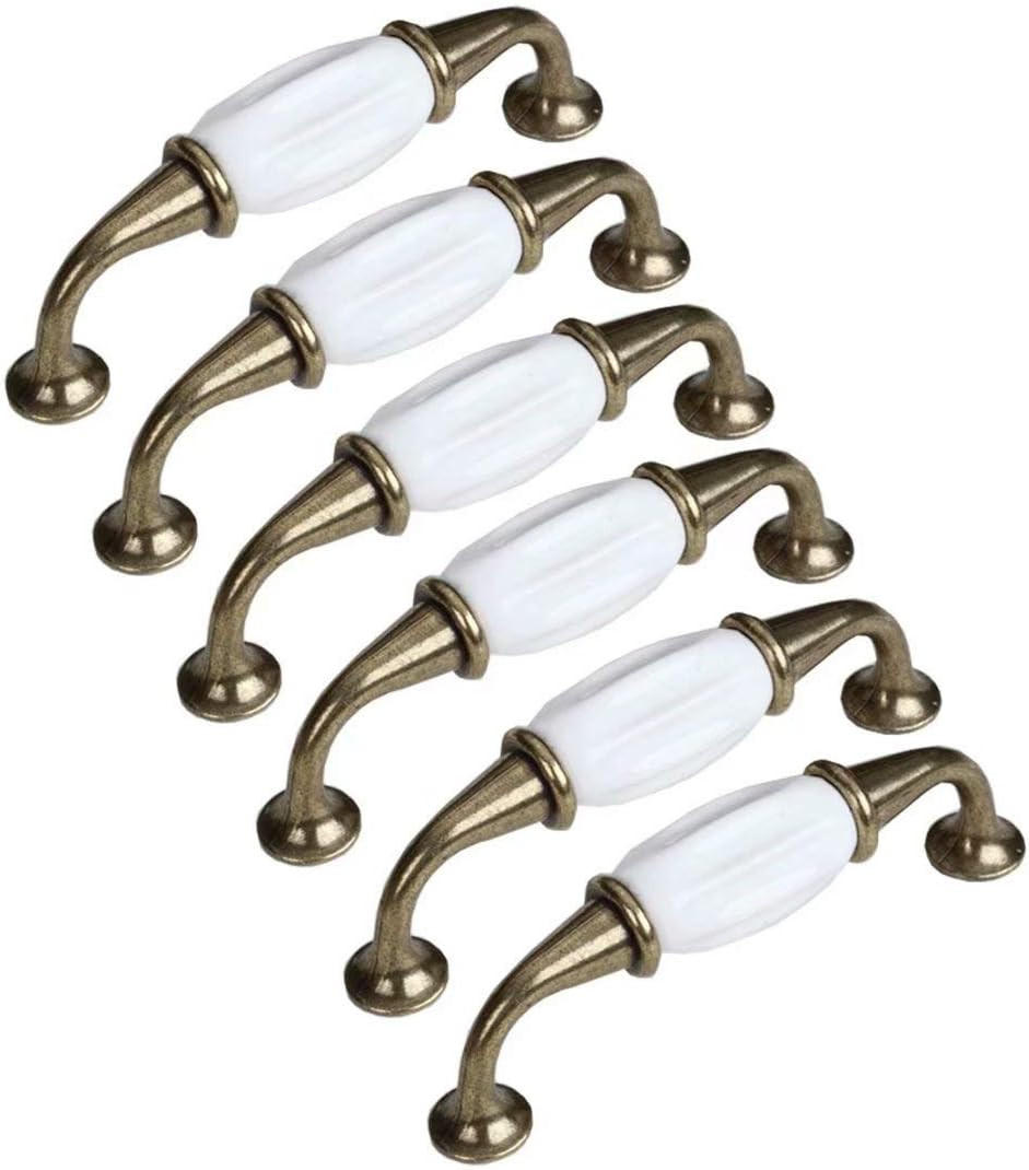 SCHRANKKNOPF Keramik 6er-Set 96 mm - Goldfarben, Keramik (0.1/2/1.16cm)