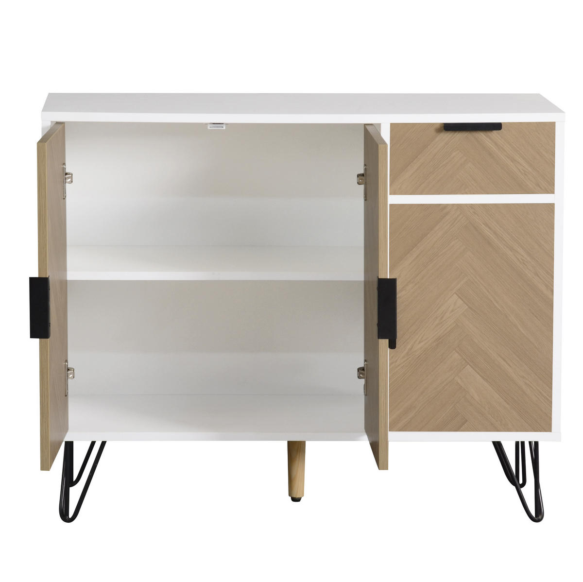 KOMMODE aus MDF & Spanplatte 90x30x71,5cm in Naturfarben - Naturfarben, Holzwerkstoff (90/71.5/30cm) - Modfu