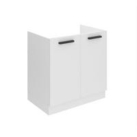 SPÜLENUNTERSCHRANK 80 cm SDZ, ohne Arbeitsplatte, mit 2 Türen, Weiß matt - Weiß Hochglanz, Holz (80/82/51.6cm) - B BELINI GROUP