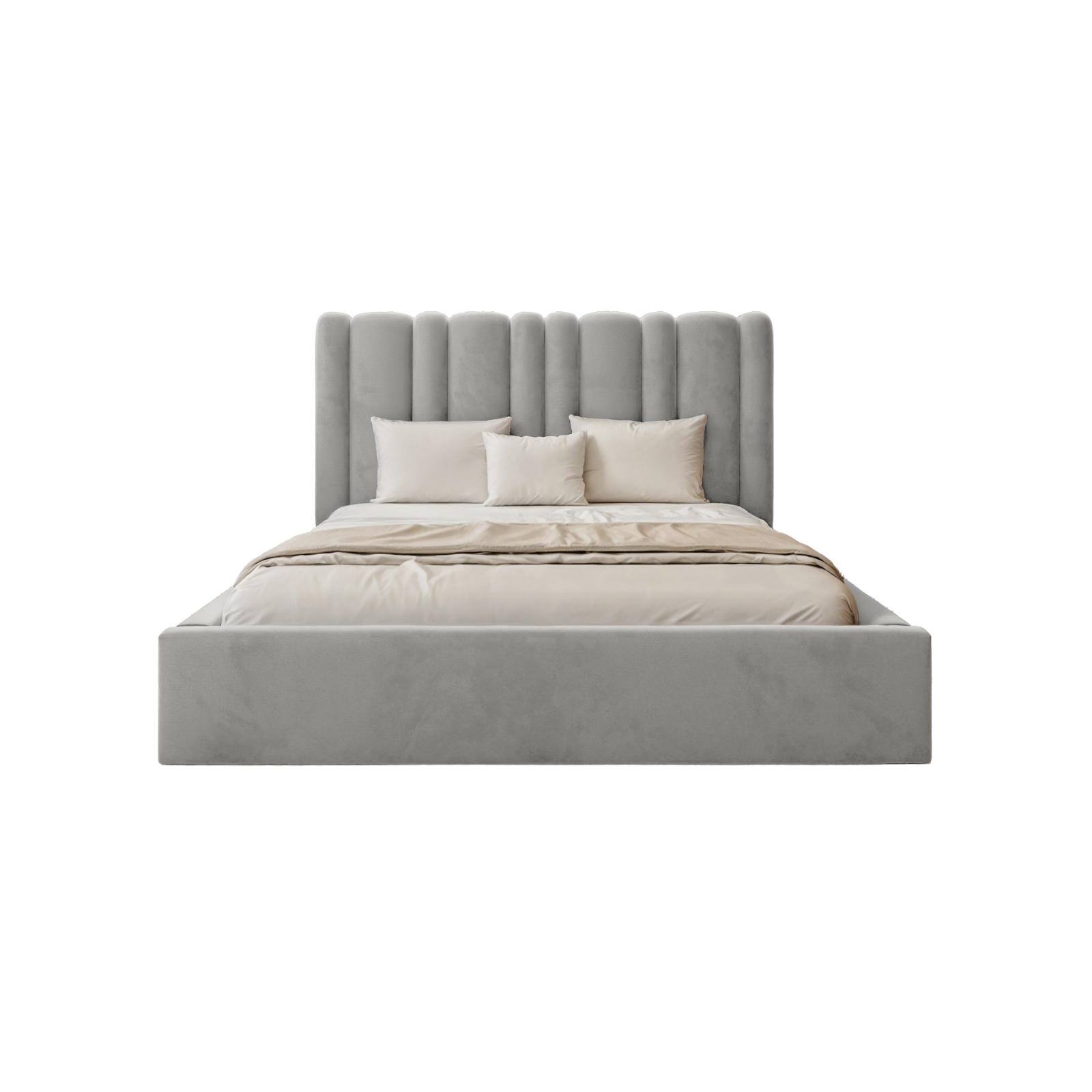 POLSTERBETT Vibo 120x200 cm, Silber - Hellgrau, Textil (120/200cm) - Fedve