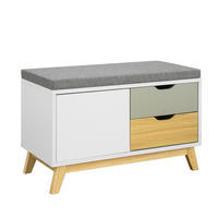 SCHUHBANK Weiß - Weiß, Holz/Holzwerkstoff (80/51/38cm) - SoBuy