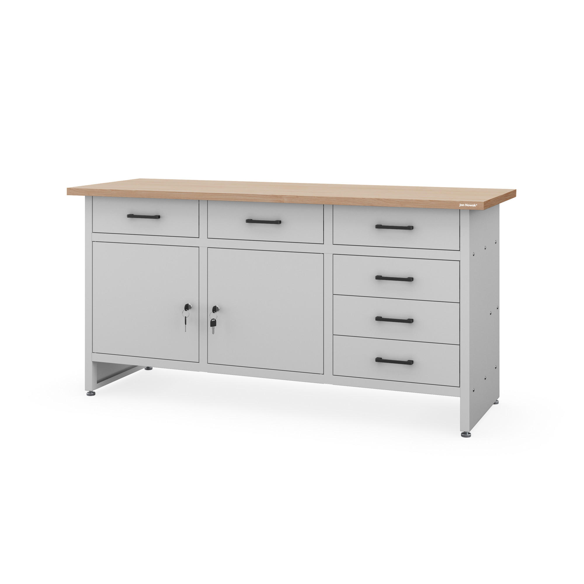 WERKBANK HENRY 1700 x 850 x 600 mm - Grau, Metall (170/85/60cm) - Jan Nowak