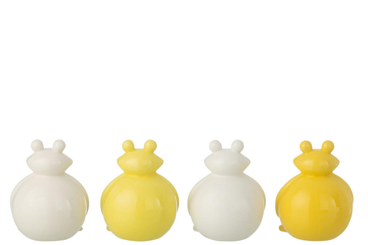 DEKOOBJEKT FROSCH Weiß - Weiß, Keramik (9.5/13/10.5cm) - J-Line