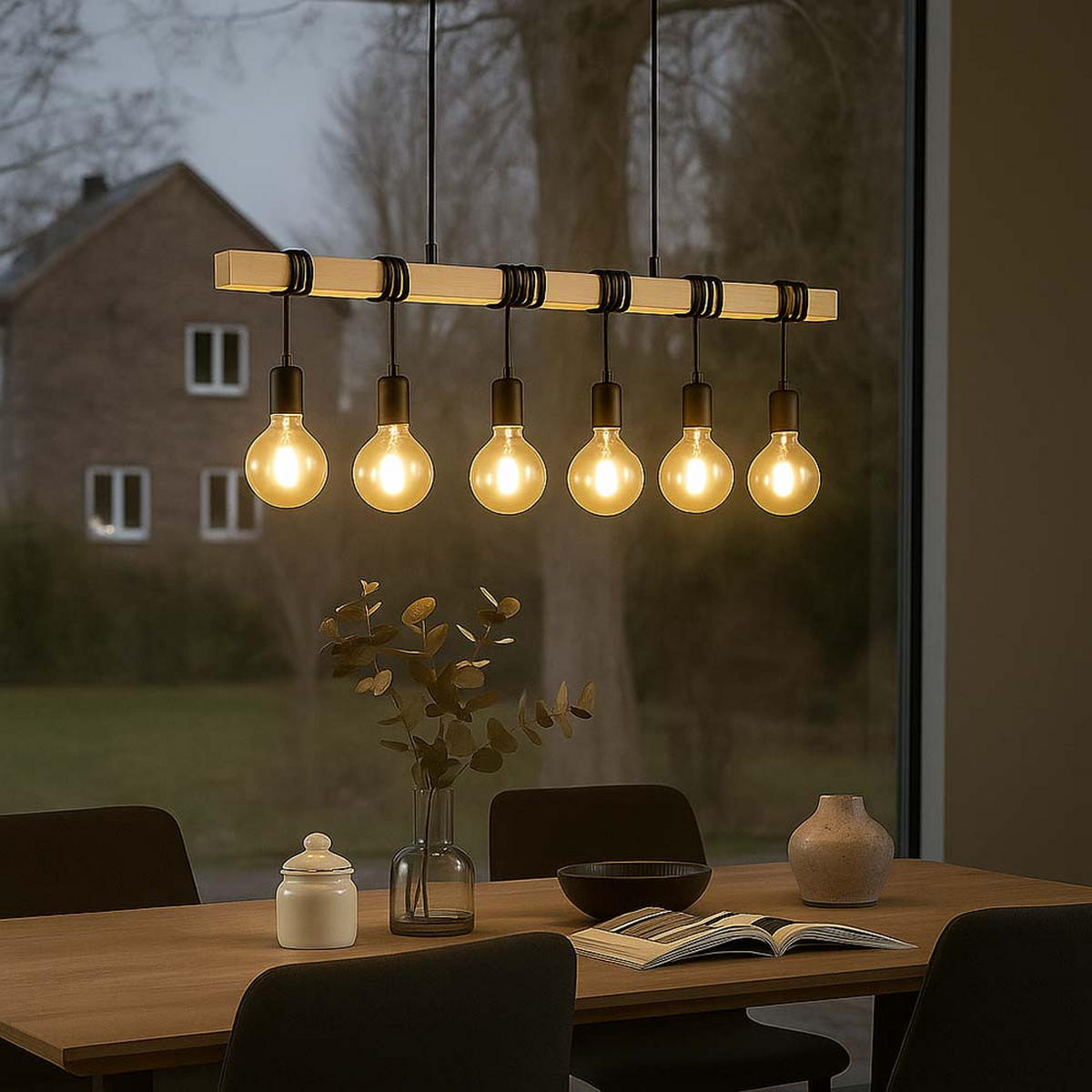 LED HÄNGELEUCHTE Holzbalken Eiche Braun - Braun, Holz (100/10/110cm)