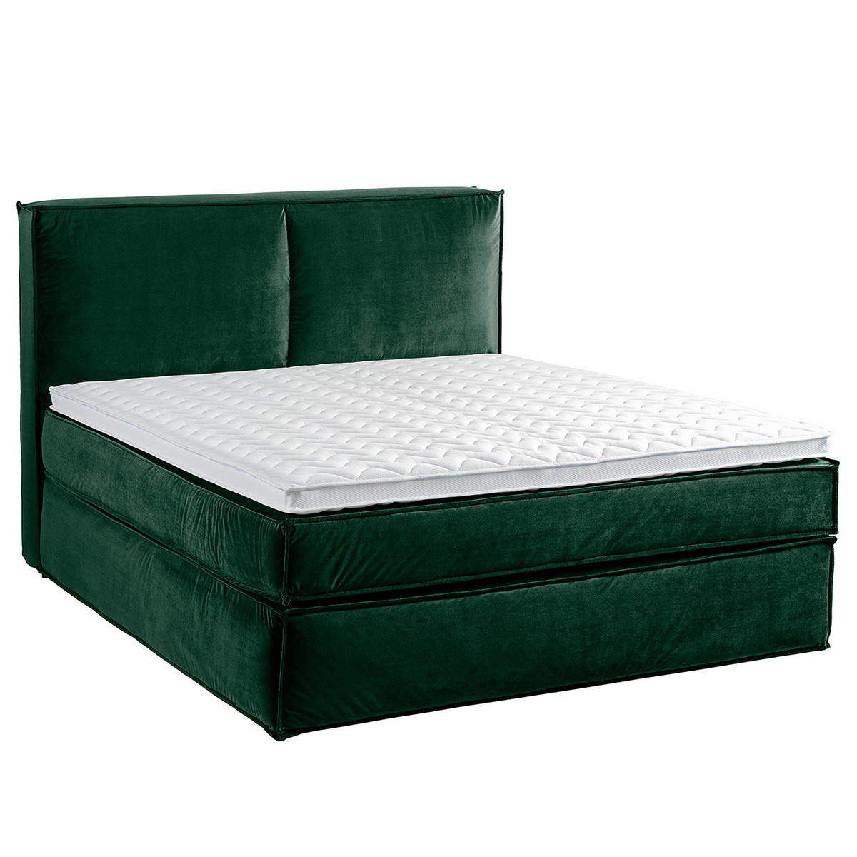 BOXSPRINGBETT mit Kopfteil - Premium - Grün, Textil (180/200cm) - home24