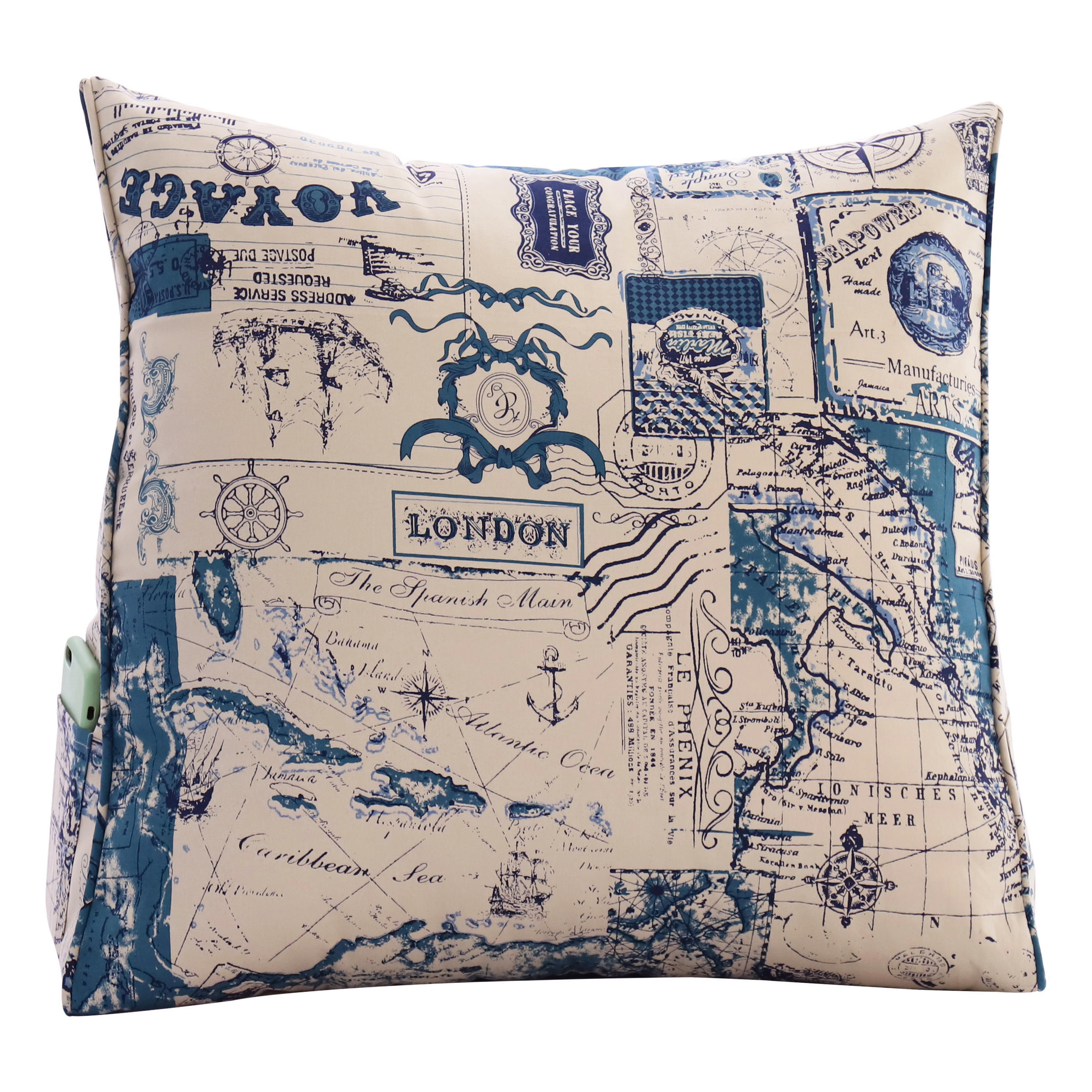 RÜCKENKISSEN zum Lesen Dunkelblau 60 cm - Dunkelblau, Textil (50/60cm) - Vercart