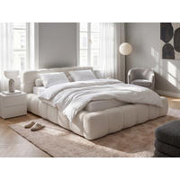 POLSTERBETT Miley Hellbeige 180/200 cm Boucle mit Bettkasten - Beige, Holz/Textil (180/200cm) - wonello