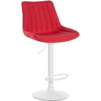 BARHOCKER Tolor Stoff weiß rot - Rot/Weiß, Textil/Metall (49.5/112/50cm) - TPFLiving