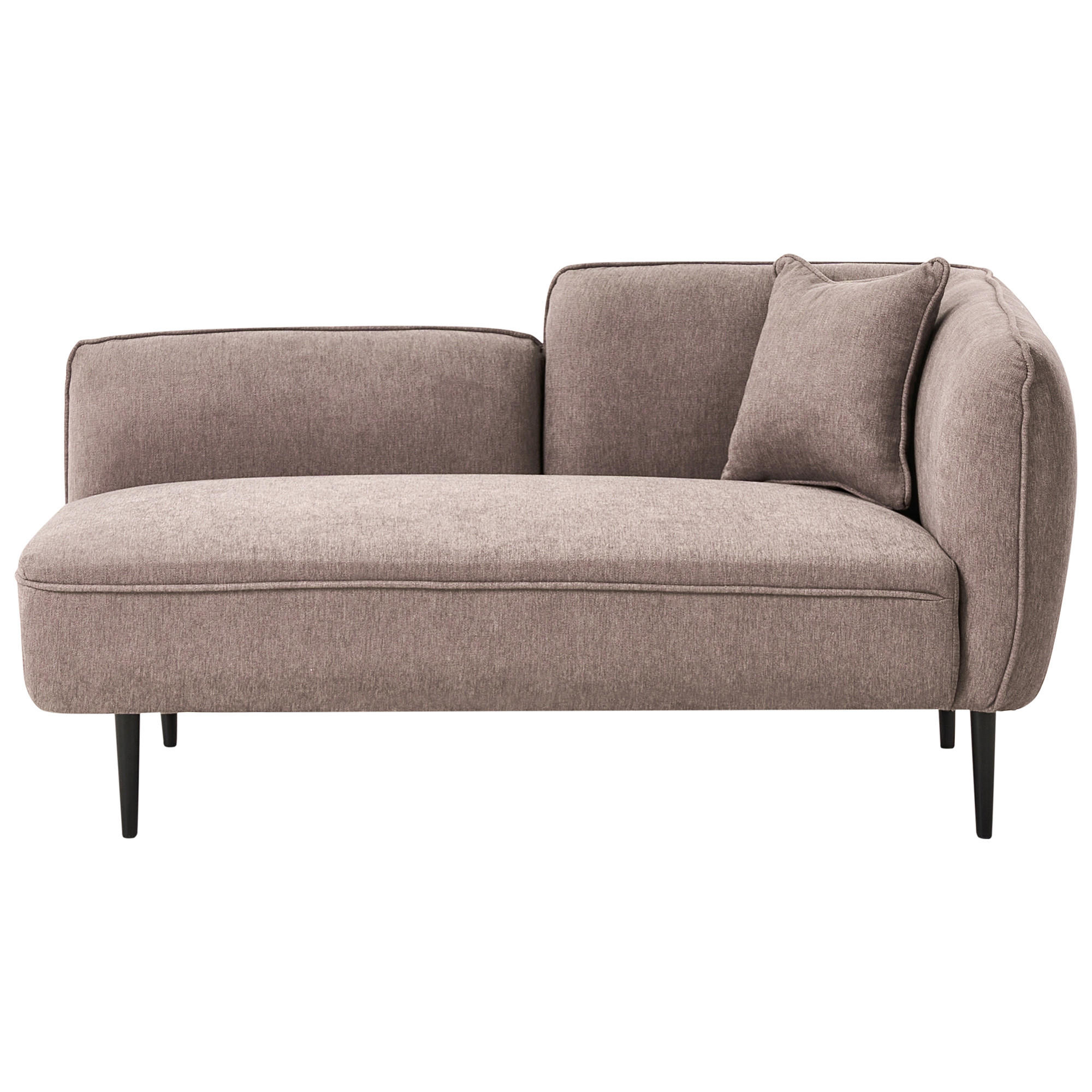 CHAISELONGUE-RECHTSSEITIGE Stoff Hellbraun Chevannes - Hellbraun/Schwarz, Textil (138/74/77cm) - Beliani