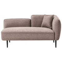 ČALOUNĚNÉ LEHÁTKO CHAISE LONGUE PRAVOSTRANNÉ Látka Světle hnědé Chevannes - černá/hnědá, textil (138/74/77cm) - Beliani