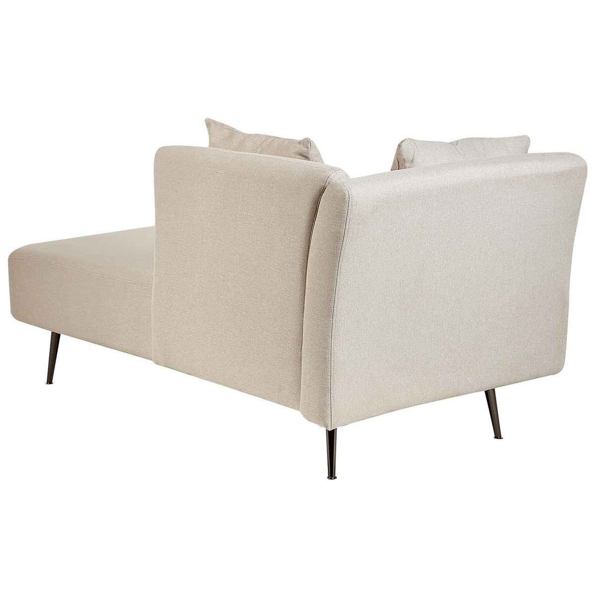 CHAISELONGUE Polsterbezug beige linksseitig Riom - Beige/Schwarz, Textil (156/75/77cm) - Beliani