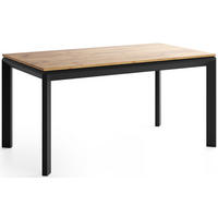 ESSTISCH Elan rechteckig ausziehbar verlängerbar mit Schwarzen Metallbeinen, Eiche Braun 180-270/90/76 cm - Eiche Wotan/Schwarz, Holzwerkstoff/Metall (90/270/76cm) - WFL GROUP