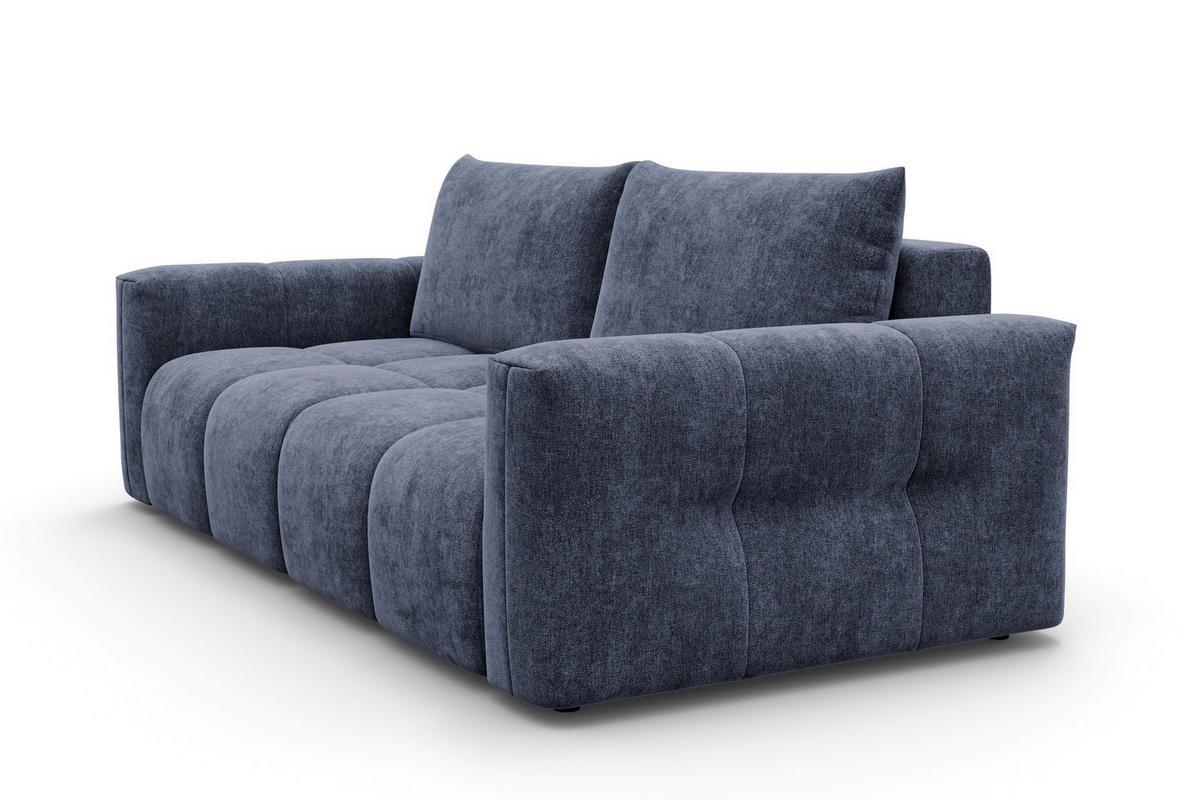 SOFA VERONA 3-Sitzer, Marineblau - Blau/Schwarz, Holz/Textil (224/83/110cm) - Courtois Laville